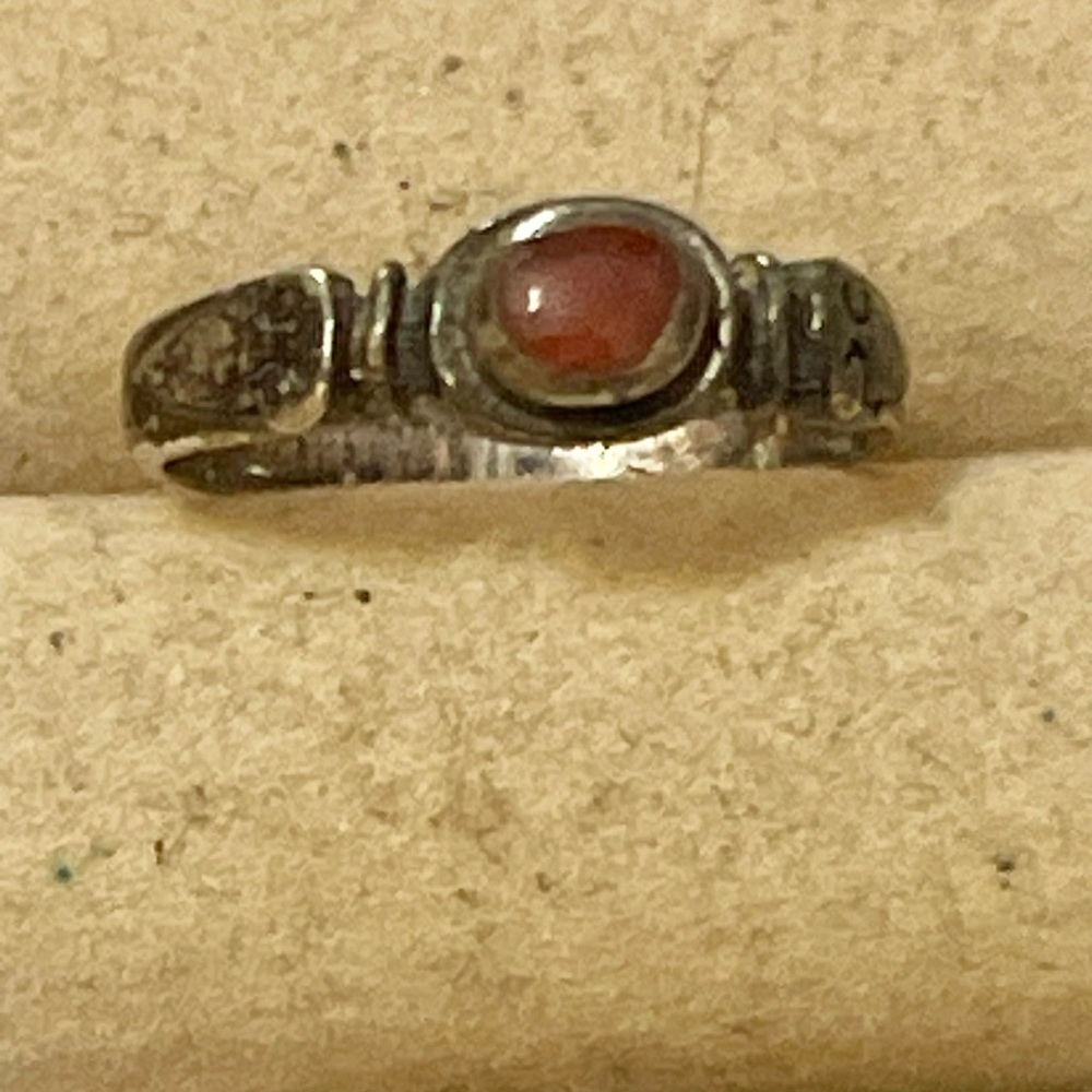 VTG SOUTHWEST sterling silver Carnelian pinky  RING SZ 3.75